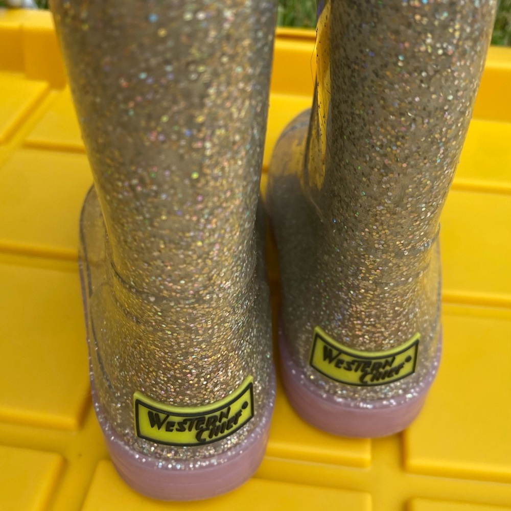Girls sparkle rain boots